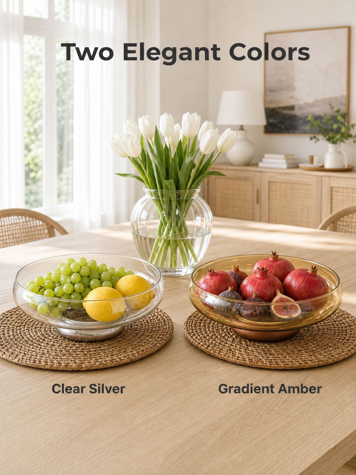 Luxury Glass Fruit Bowl for Living Room
