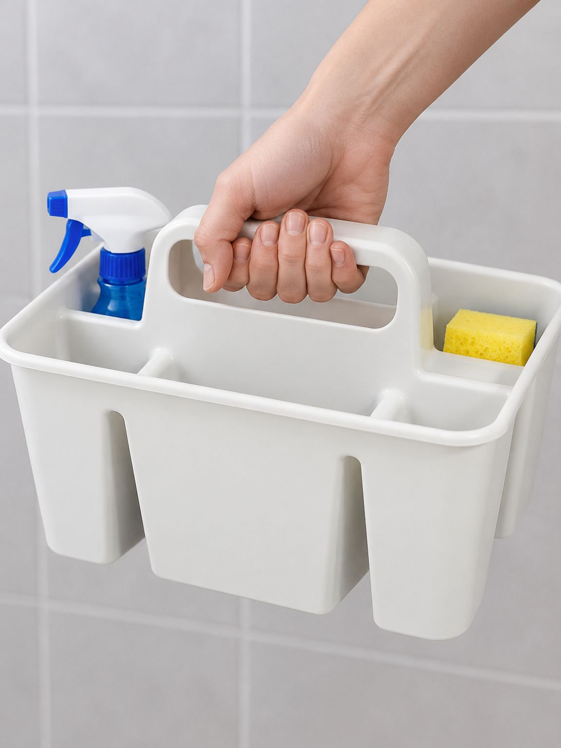Multi purpose storage basket with space saving design