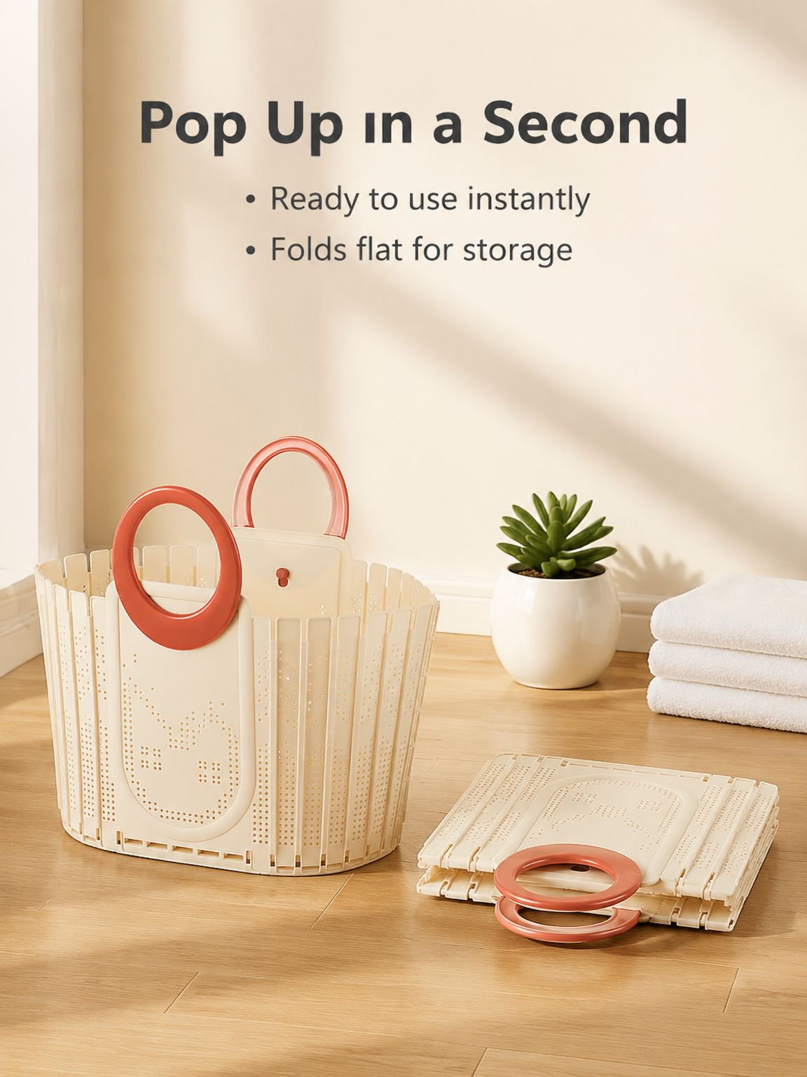 Large foldable laundry basket for home use