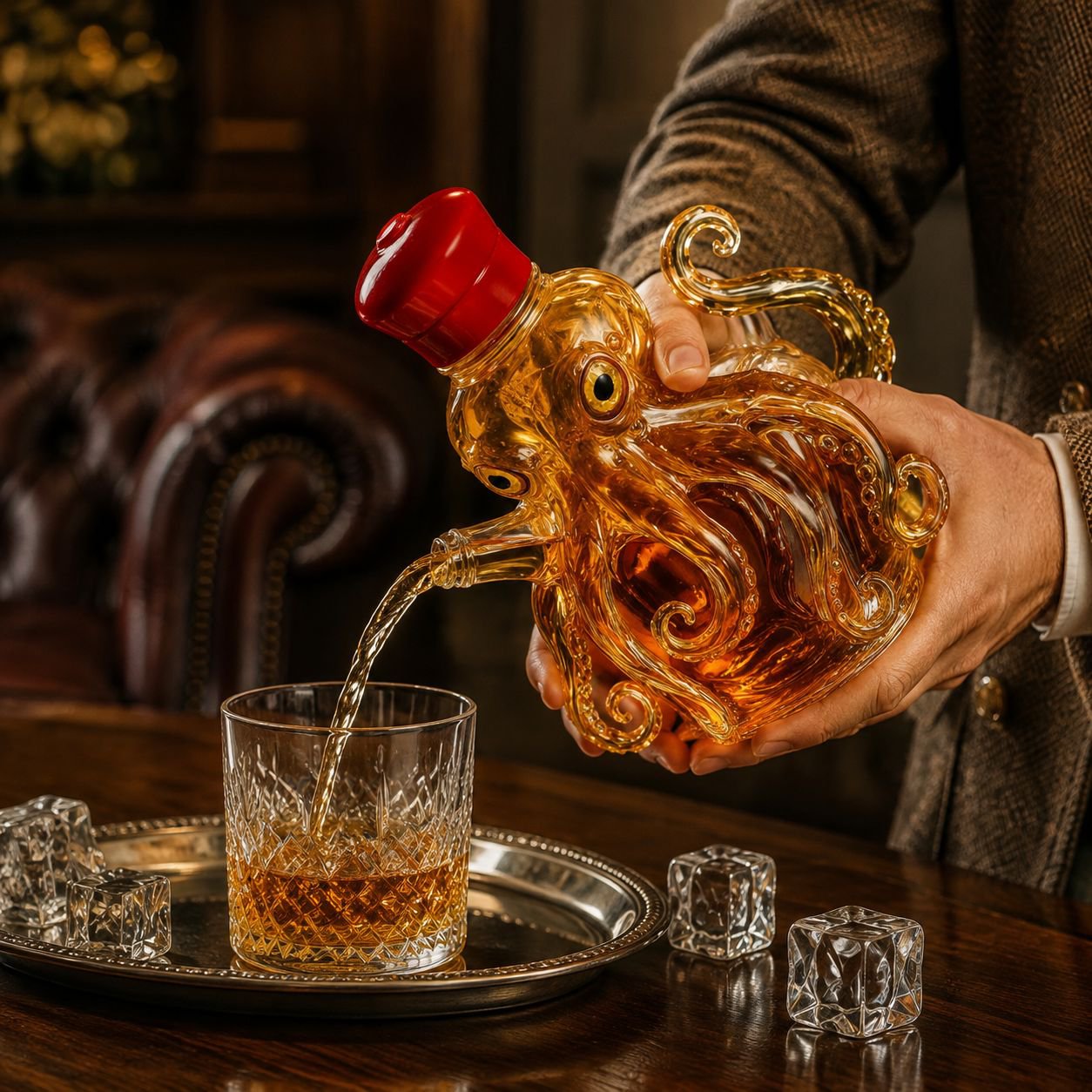 Creative Octopus Design Whiskey Bottle