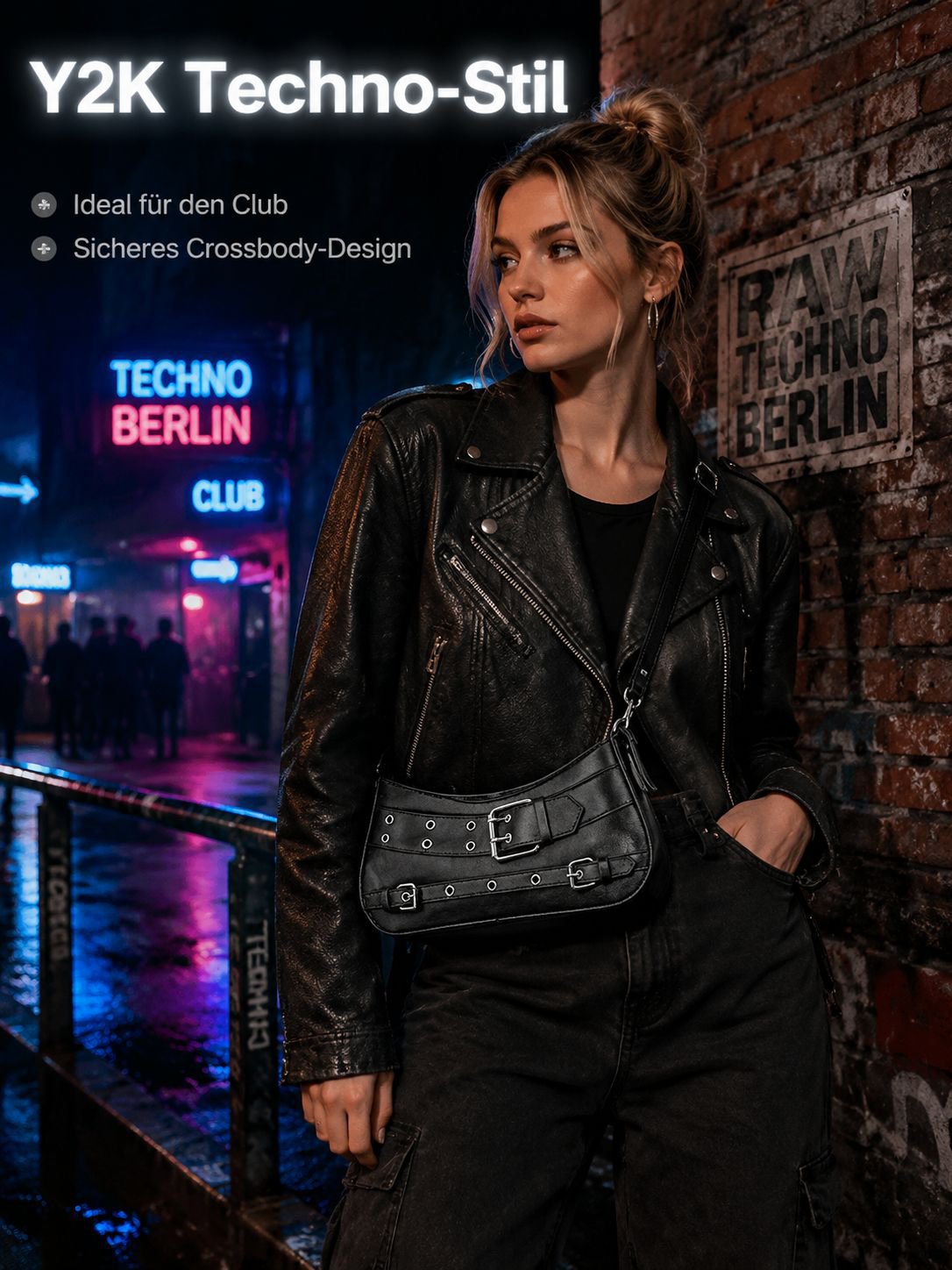 Modische Vintage Damen Tasche, Exklusives Design, Schulter- und Umhängetasche