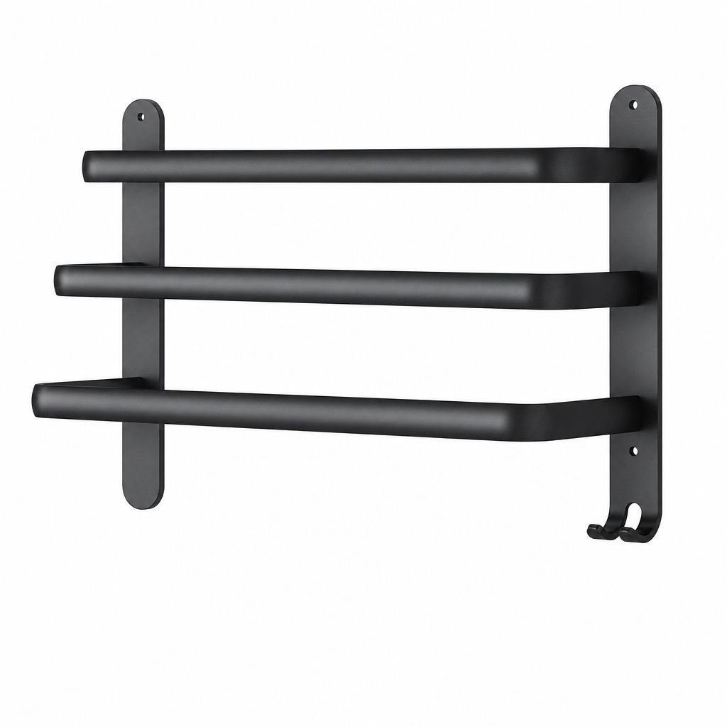 No-Drill Bathroom Towel Rack and Shelf Combo