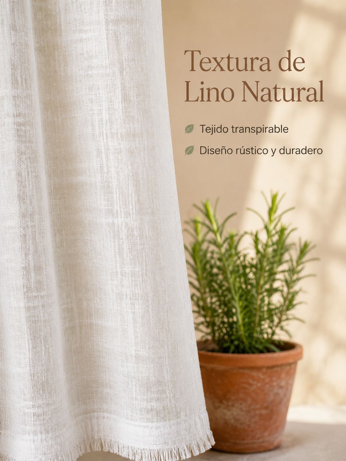 Cortina divisoria de lino para cocina, opaca para ventanas