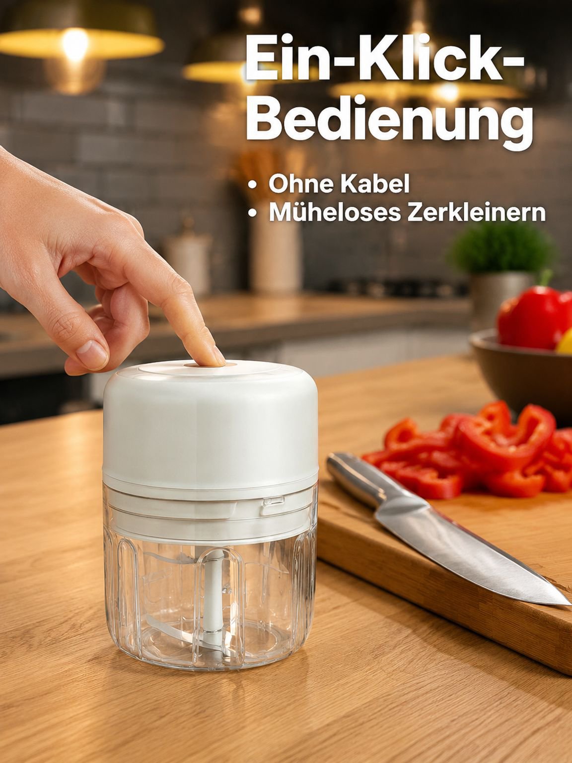 Kabelloser automatischer Knoblauchzerkleinerer