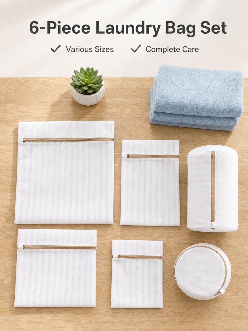 Household Anti-deformation Laundry Filter Mesh Bag 6-Piece Set
