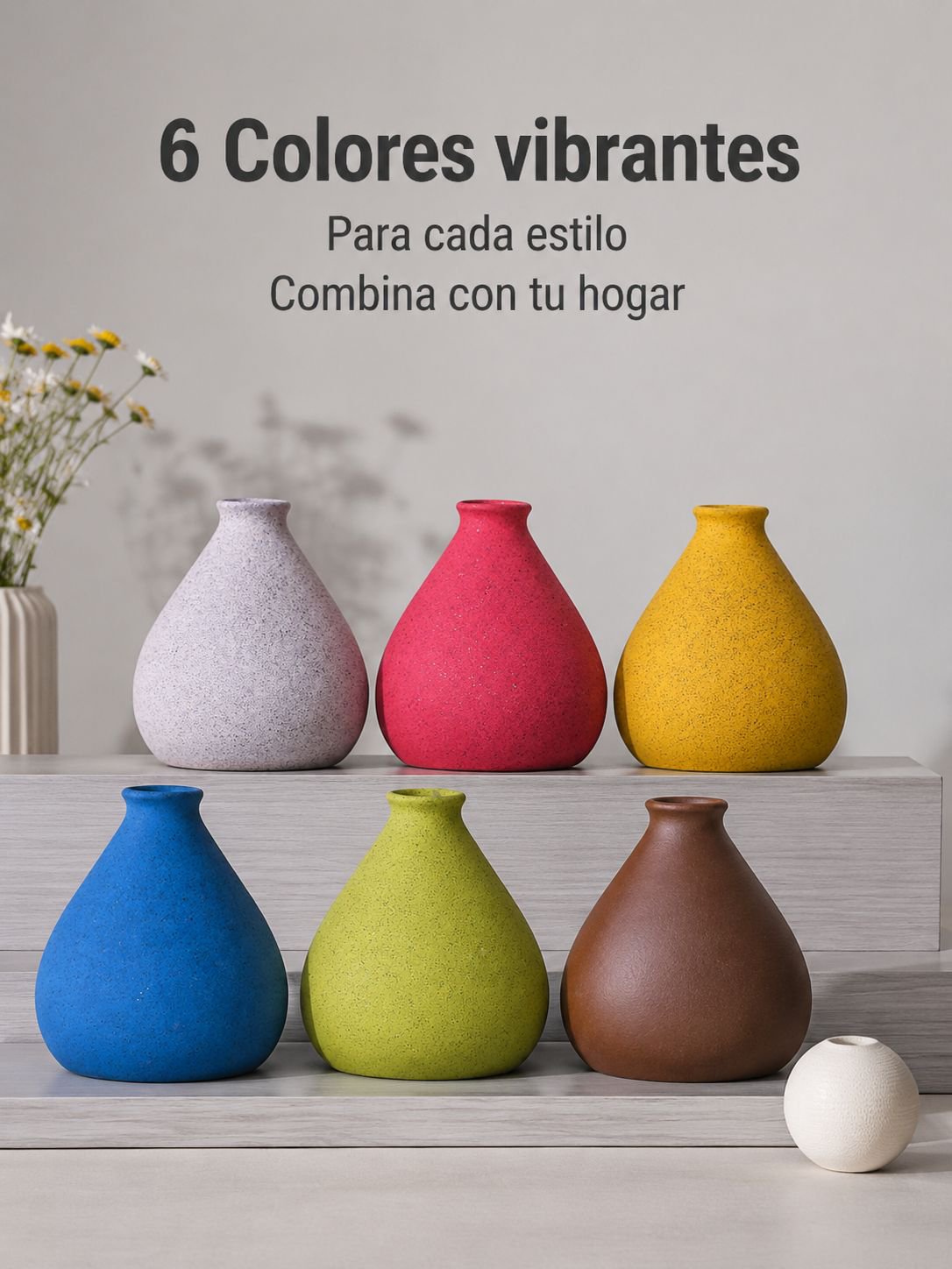 Decoración creativa con jarrón colorido en una sala de estar