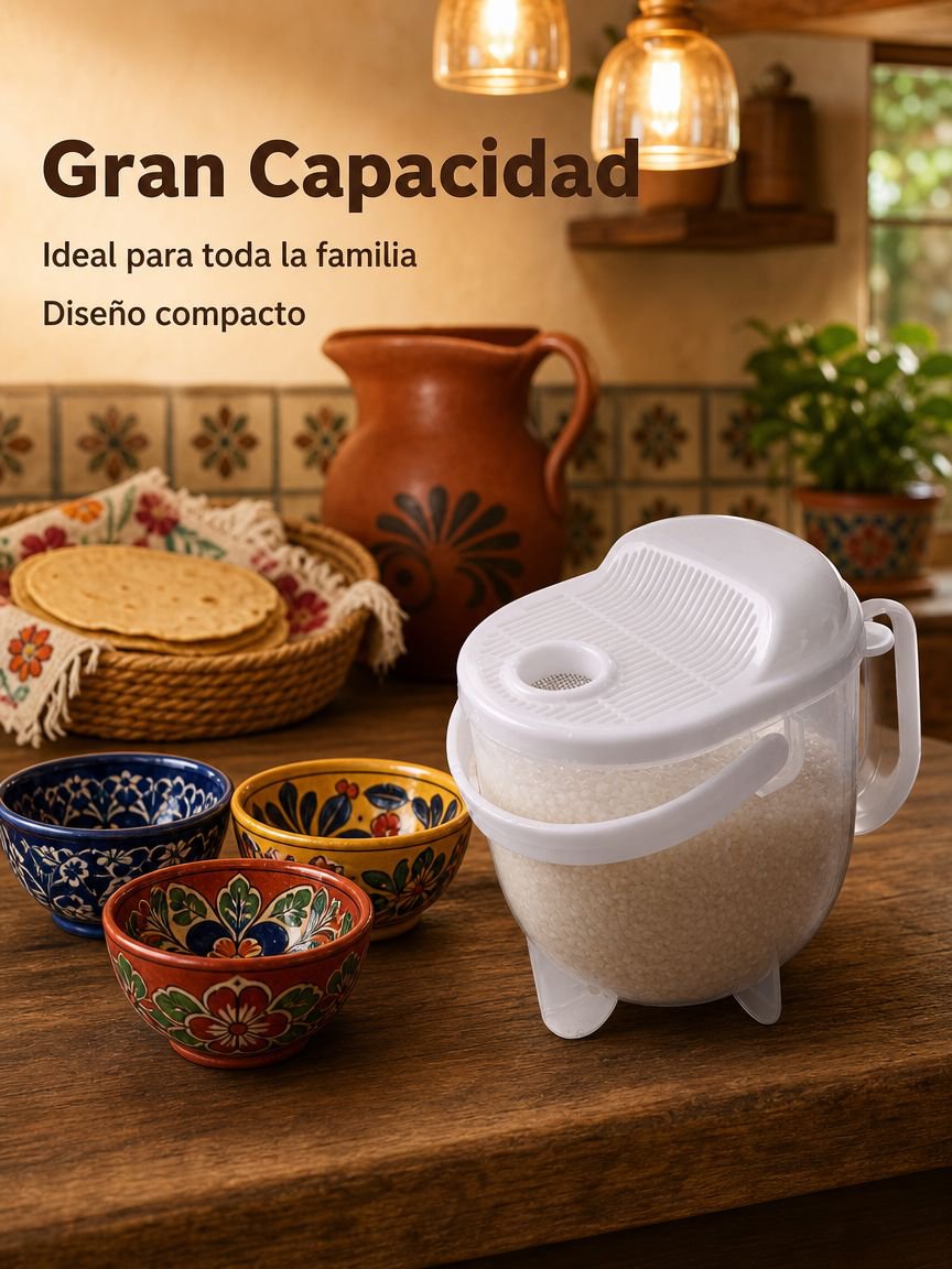 Lavadora de arroz inteligente con función de drenaje y enjuague