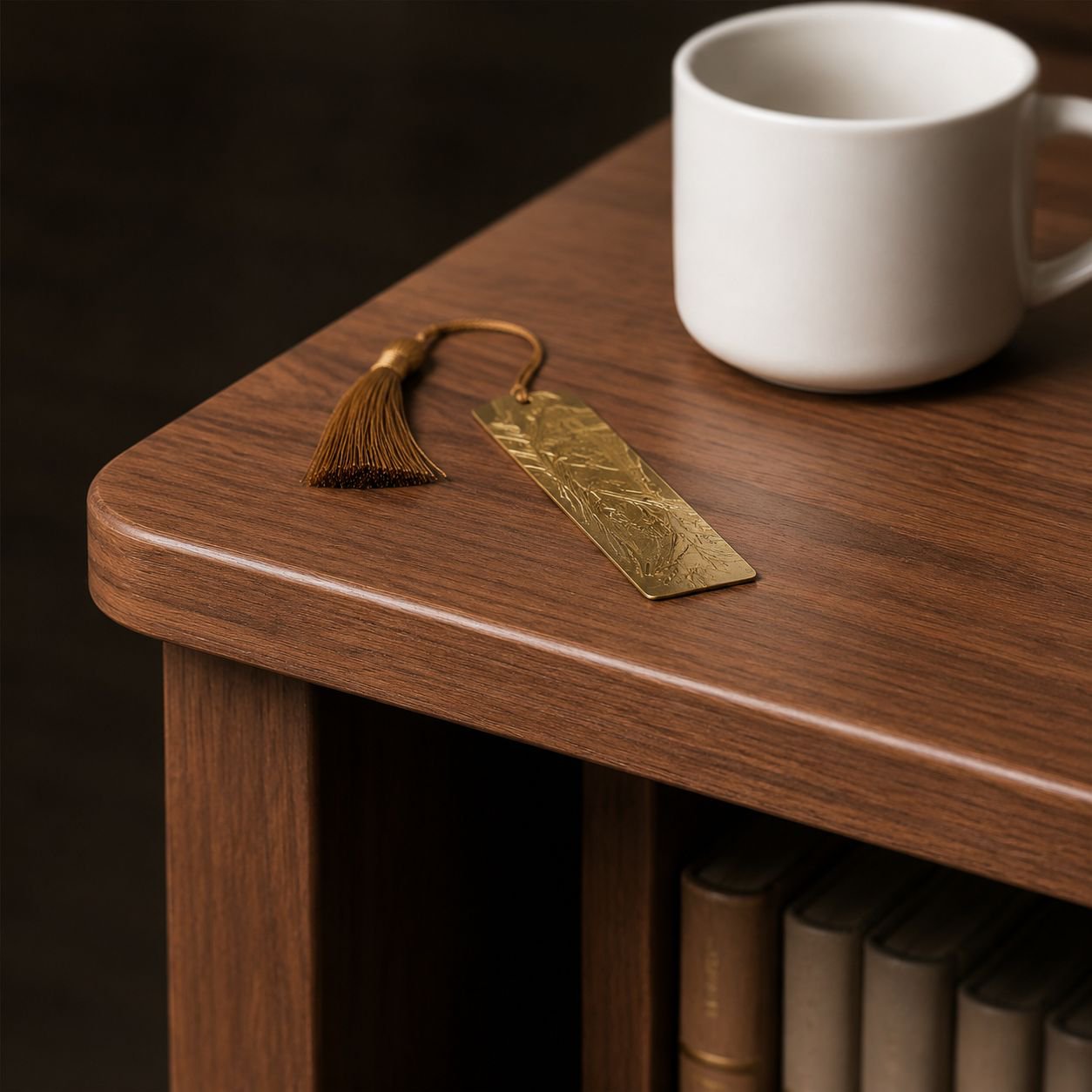 Space-saving bookshelf for living room organization