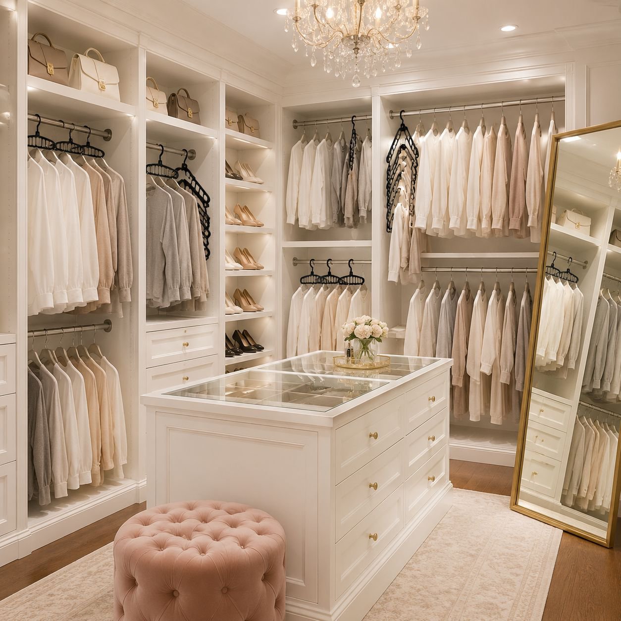 Minimalist seamless hook for modern closet