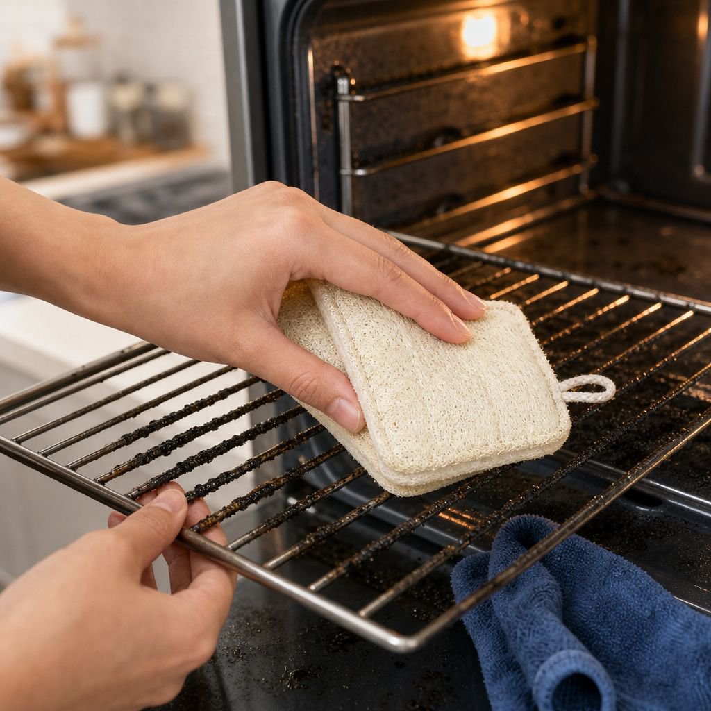Eco-friendly sponge scrubber for pots and pans
