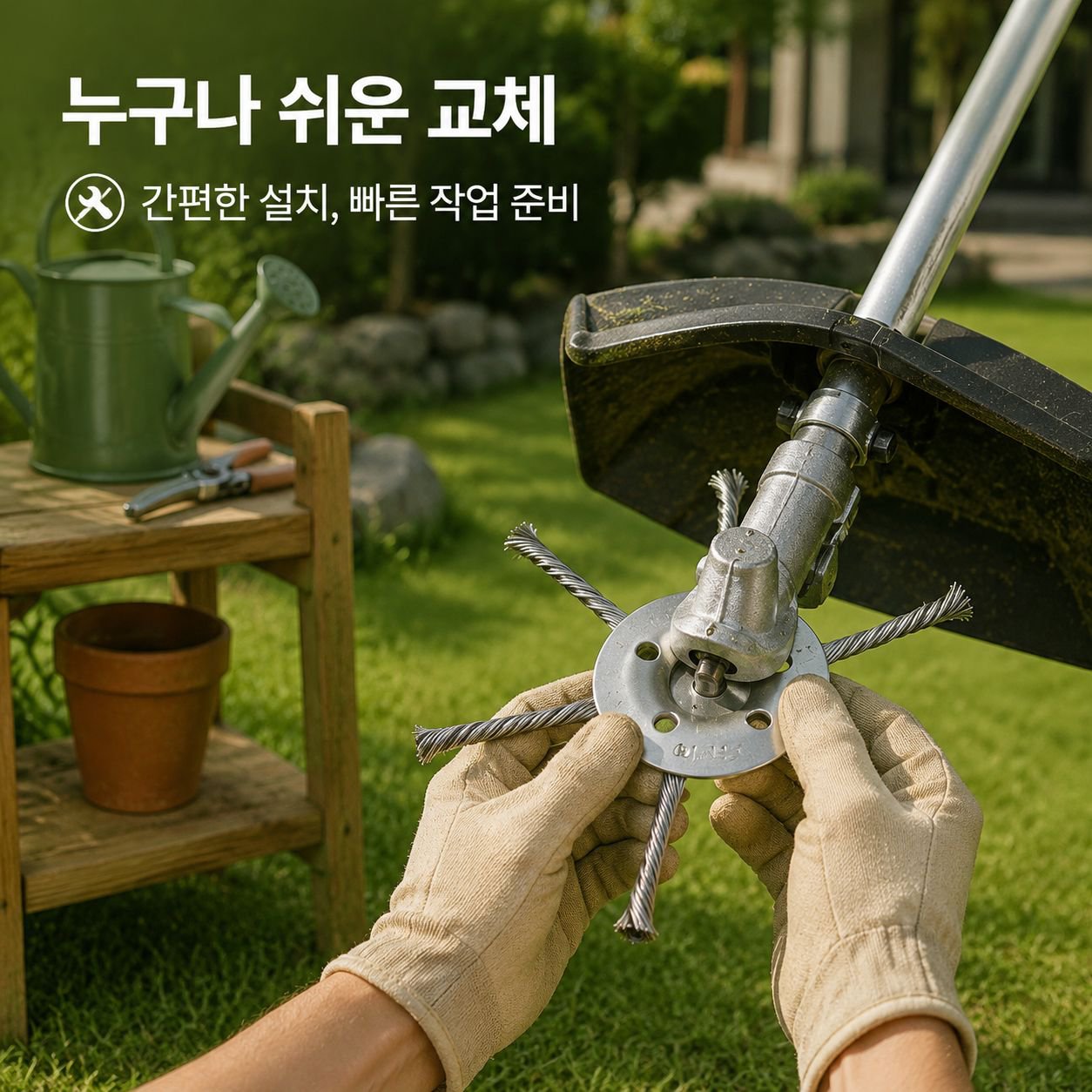 잔디깎이용 특수 강철 와이어 브러시 헤드