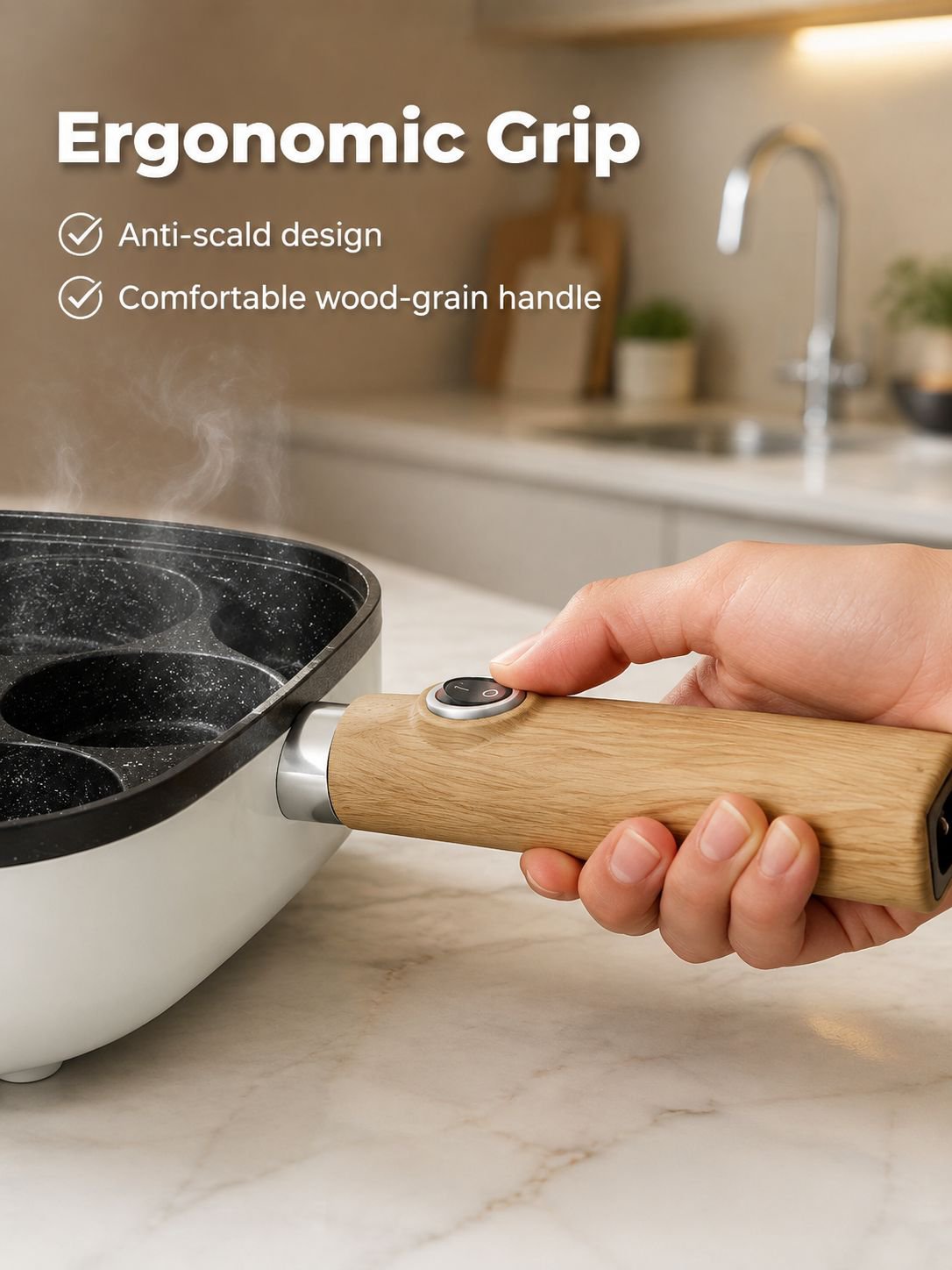 Four-hole non-stick frying pan