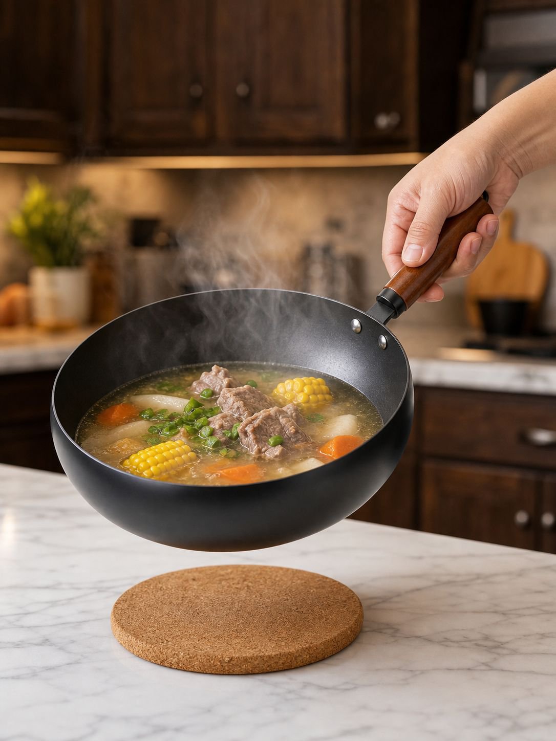 Deep frying pan perfect for sautéing and frying