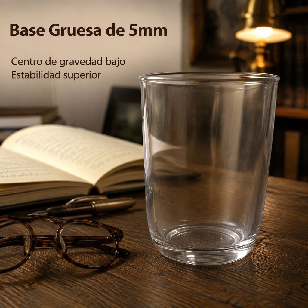 Vaso de agua de vidrio transparente grueso