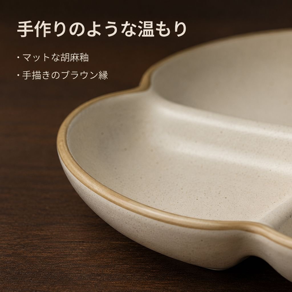実用的な3仕切りセラミックディナープレート