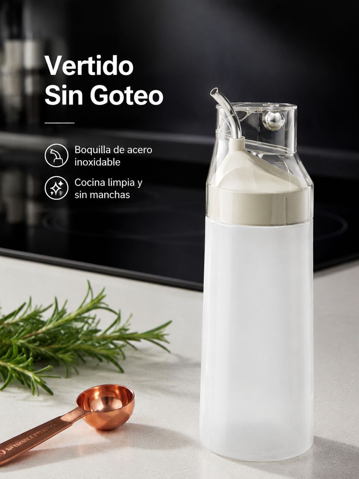 Botella de vidrio para servir salsa de soja