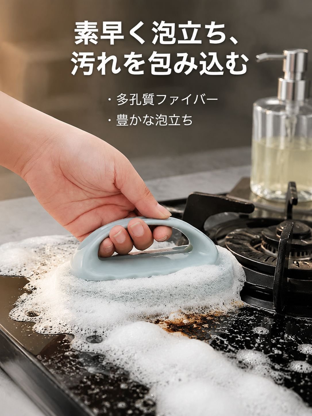 多機能スポンジクリーニングブラシ