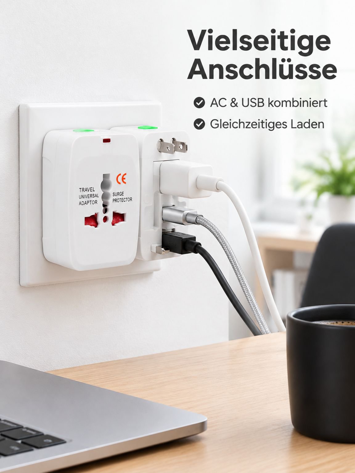 Multifunktionaler Universal-Steckdosenadapter