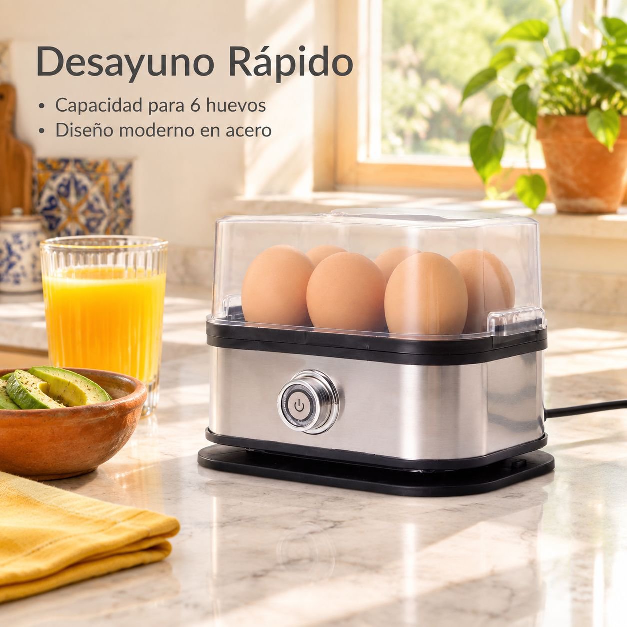 Cocedor de huevos multifuncional y rápido