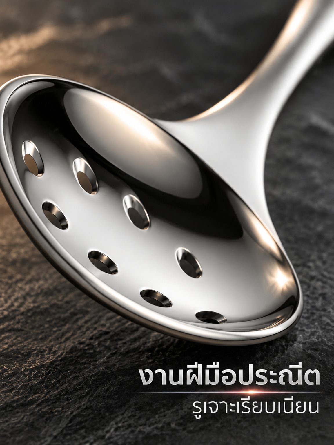 ช้อนซุปและตะแกรงกรองทำจากสแตนเลส
