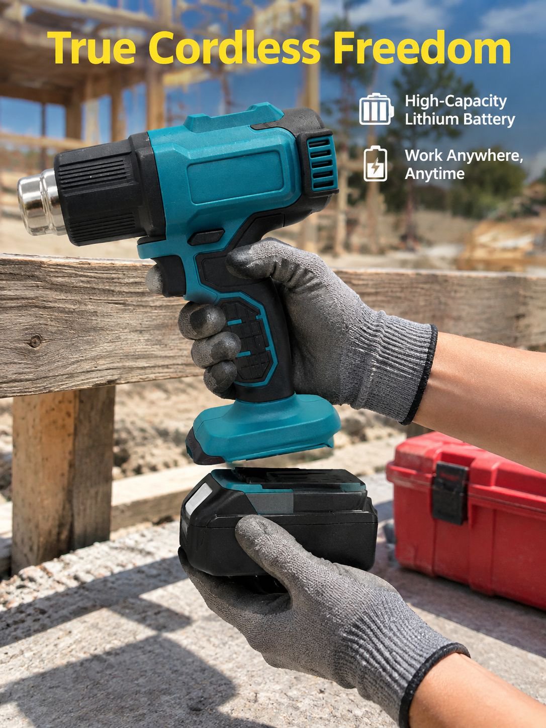 Cordless Handheld Lithium Battery Heat Gun for Phone Repair and Plastic Welding