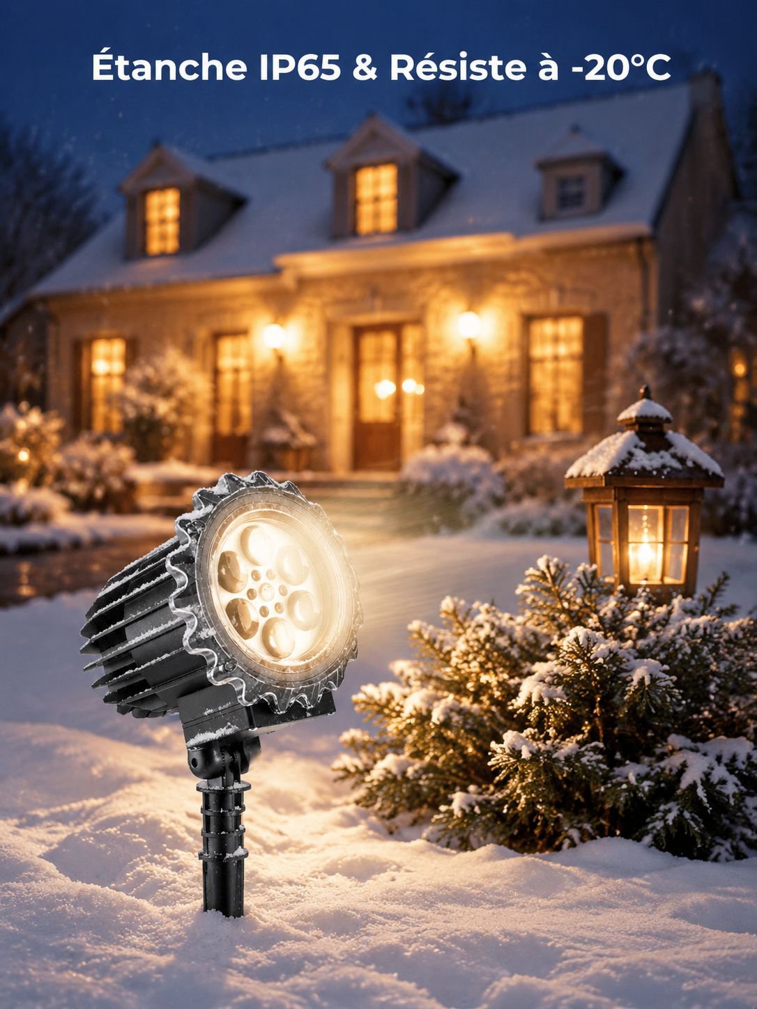 Lampe de projection de Noël extérieure étanche haute luminosité lampe de flocon de neige européenne 