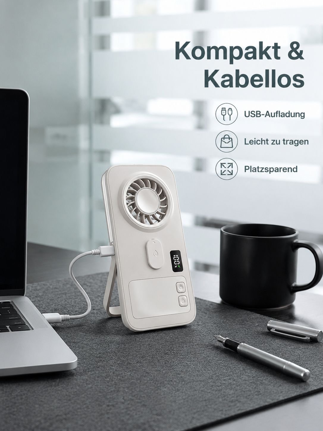 Tragbarer Mini-Sprühventilator mit USB-Aufladung, kleiner Luftkühler