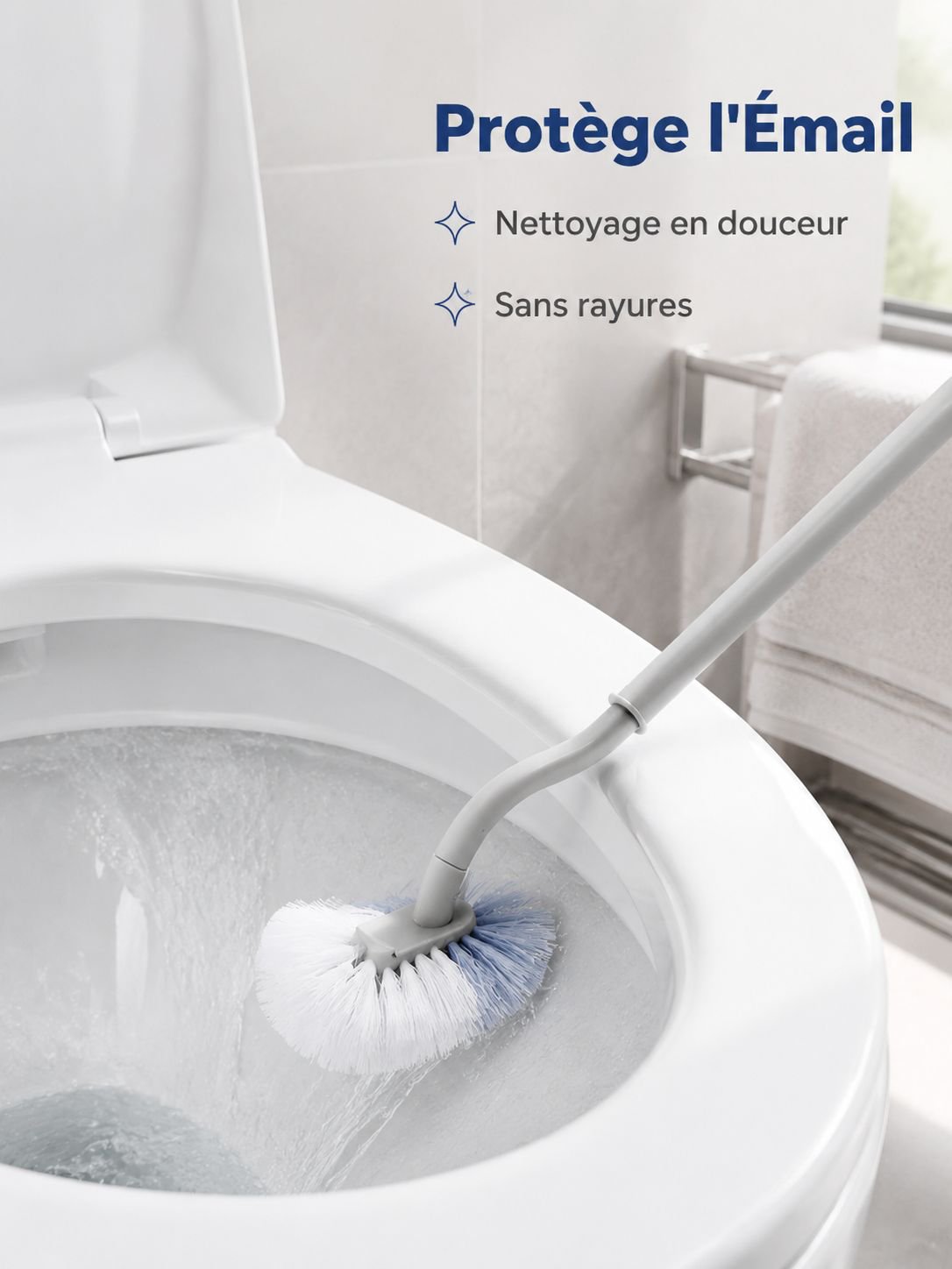 Accessoire de salle de bain brosse de toilettes en silicone