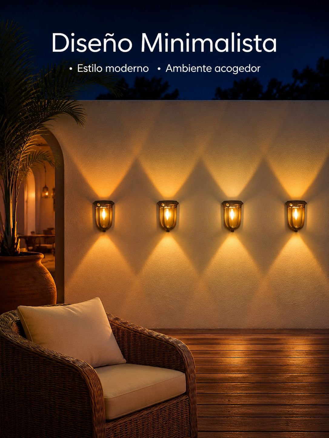 Nueva lámpara de pared solar para jardín