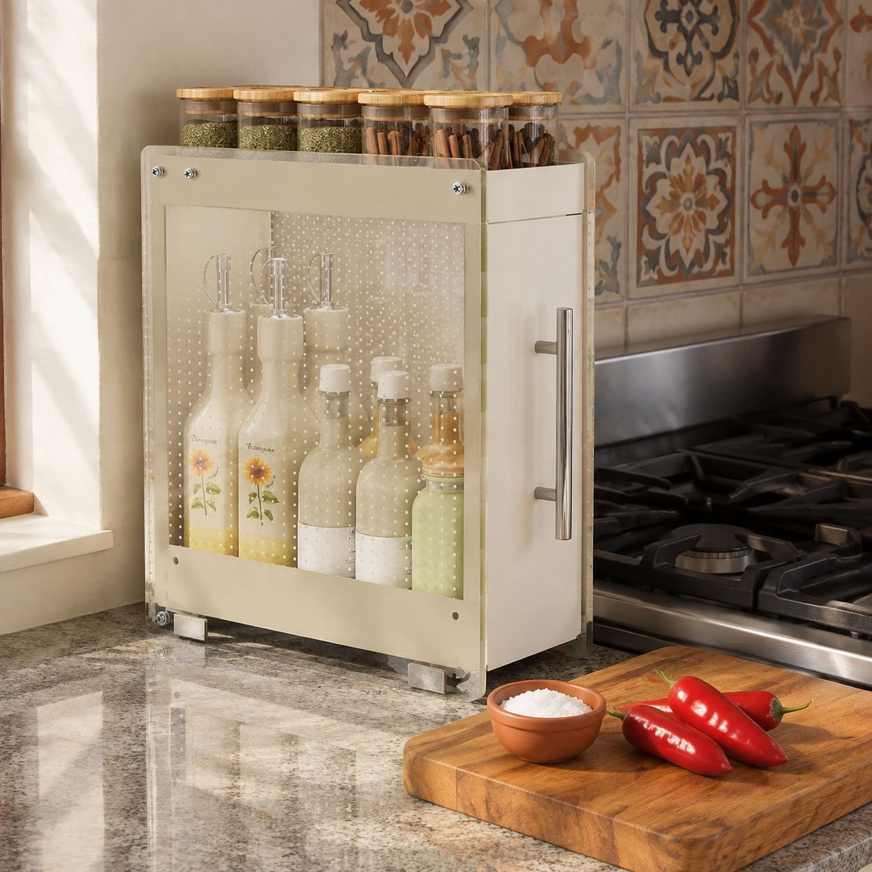 Estante de almacenamiento de especias extraíble para cocina
