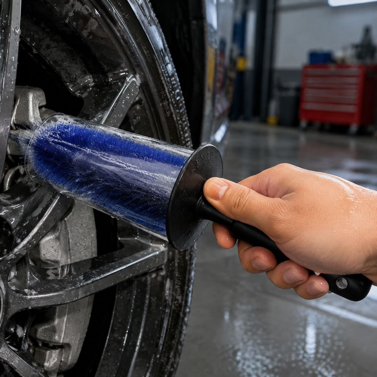 High-Quality Long Handle Wheel Brush for Cars