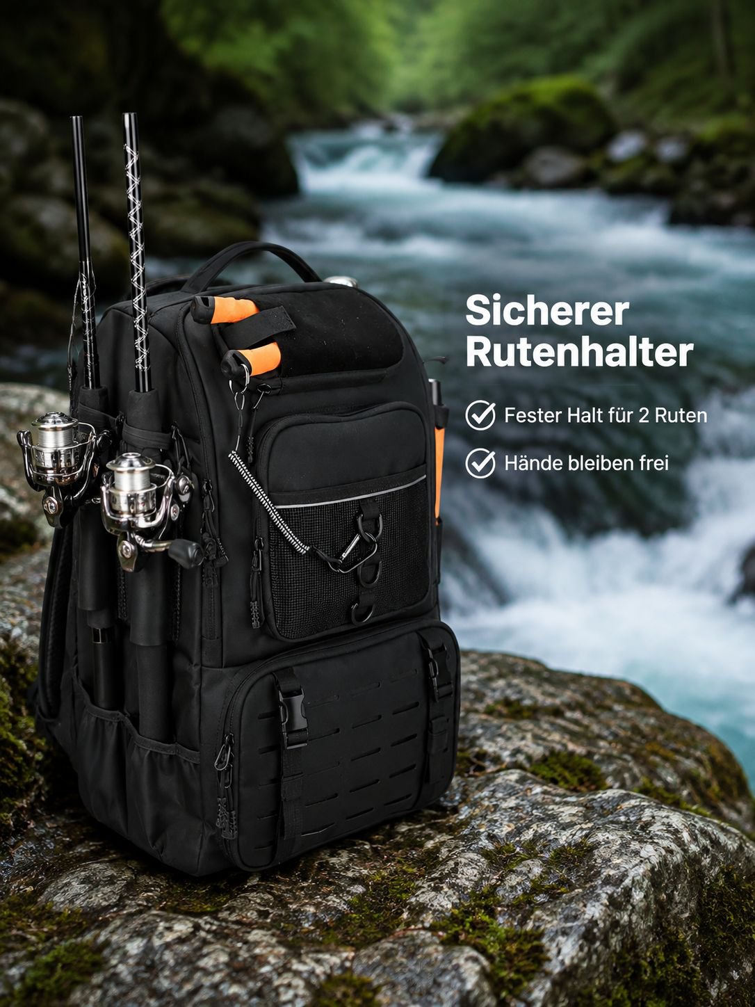 Neuer faltbarer multifunktionaler Outdoor-Angelrucksack mit großer Kapazität