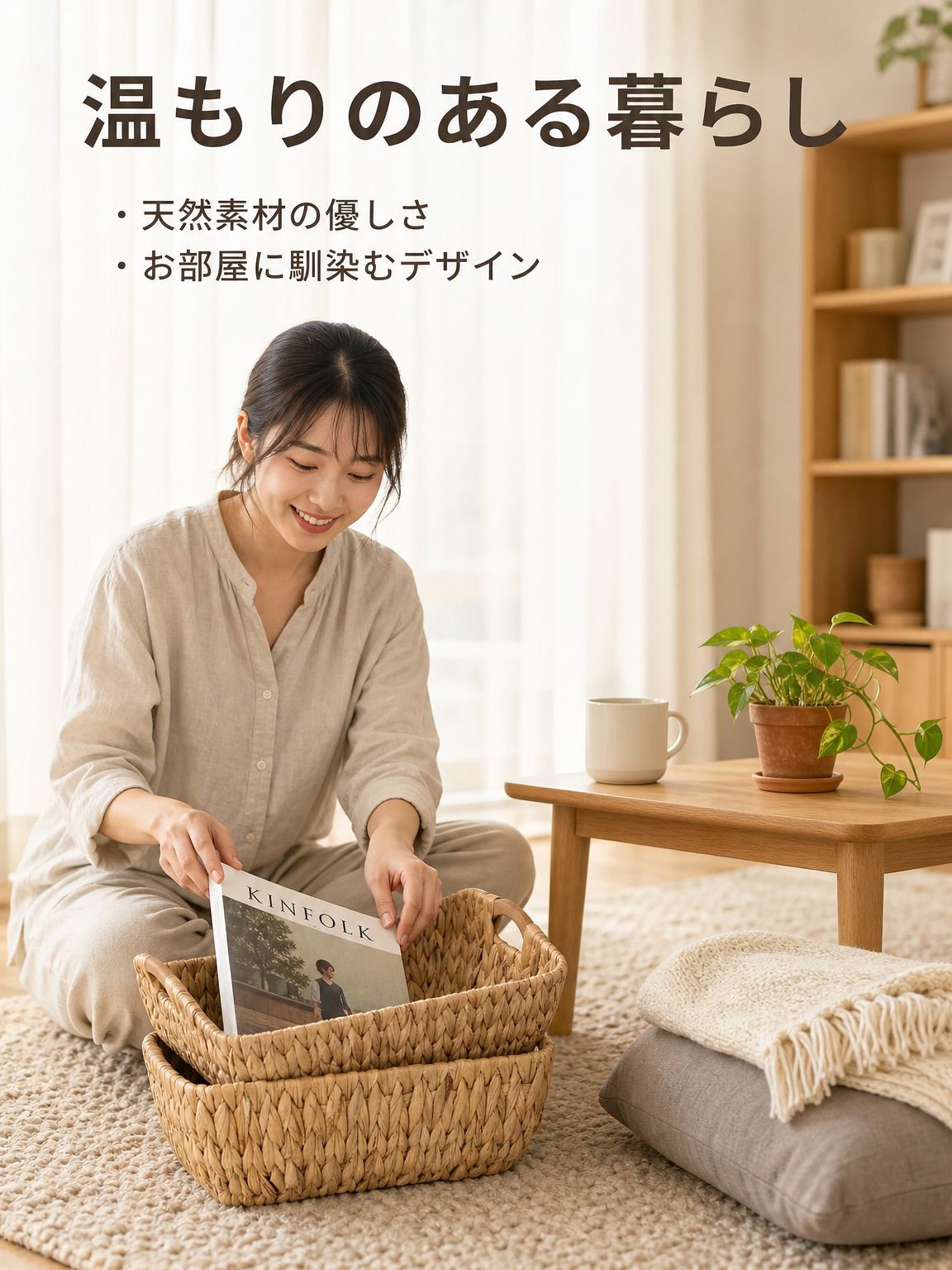 手編みストックバスケット
