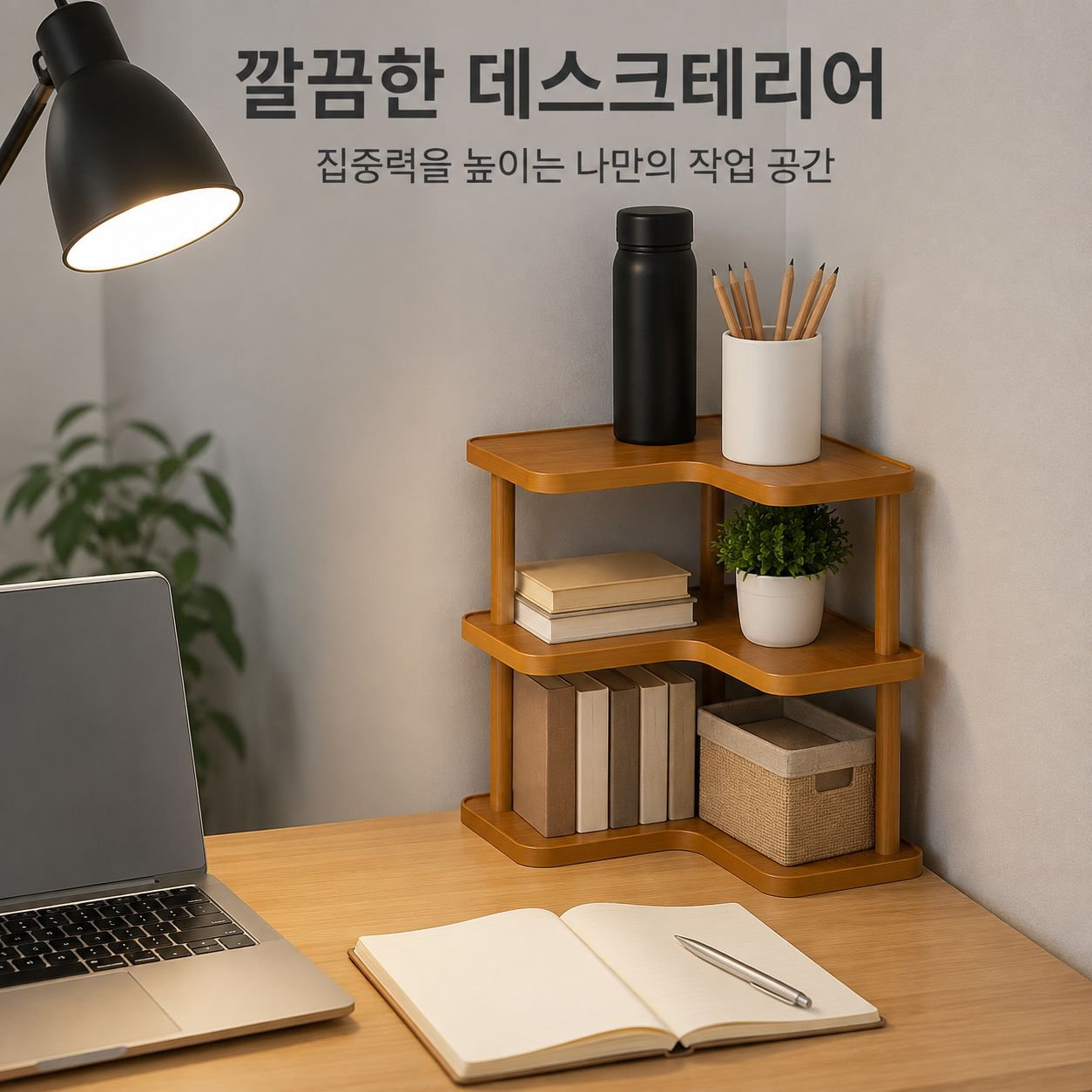 코너형 책상 다단 컵 홀더
