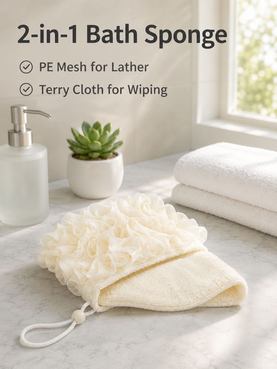 2-in-1 Bath Towel for Bathroom