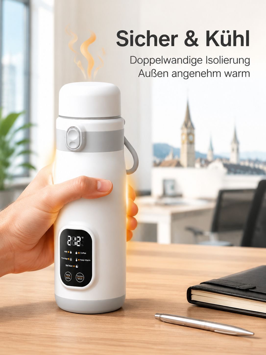 Neuer, intelligenter, tragbarer Wasserkocher mit konstanter Temperatur, geeignet für den Einsatz im 