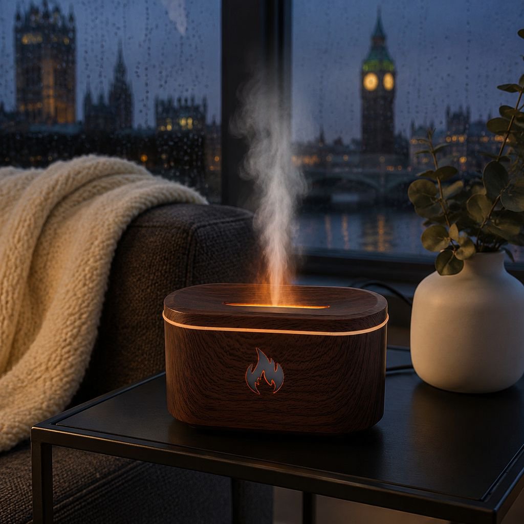 Colorful Flame Aroma Diffuser USB Desktop Ambient Night Light Humidifier