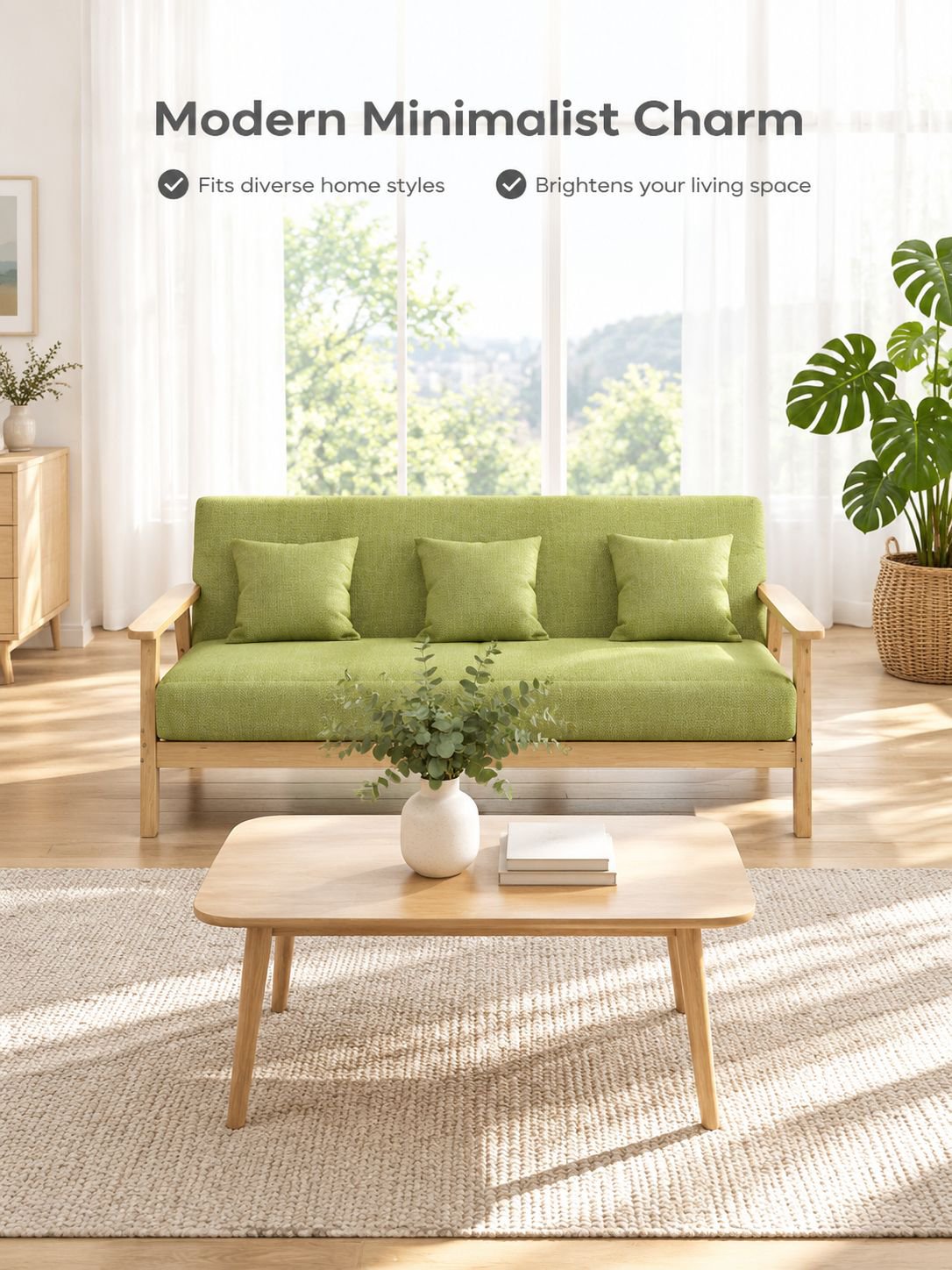 Simple fabric sofa for a modern living room