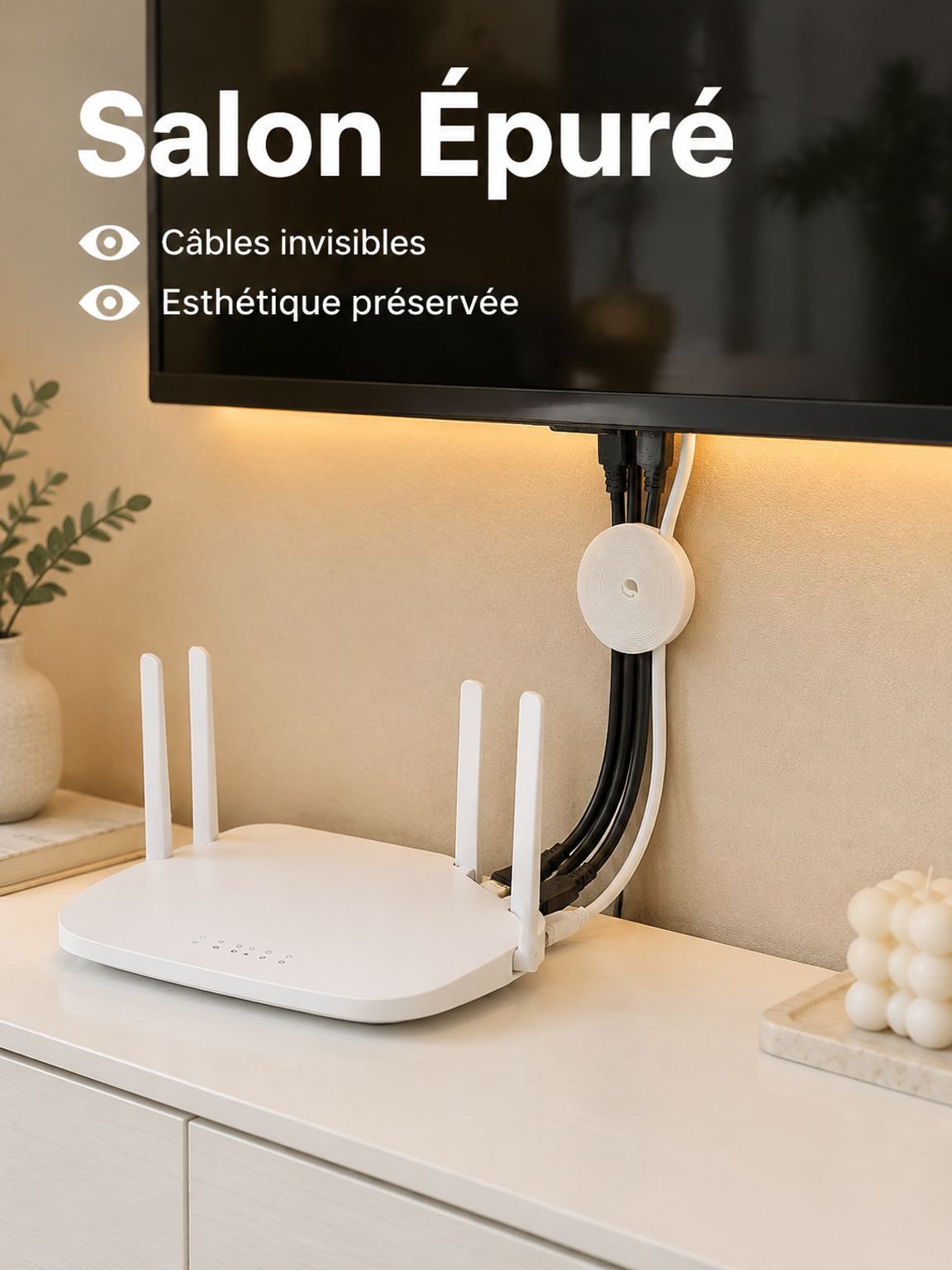 Accessoire de gestion des câbles pour bureau informatique et maison