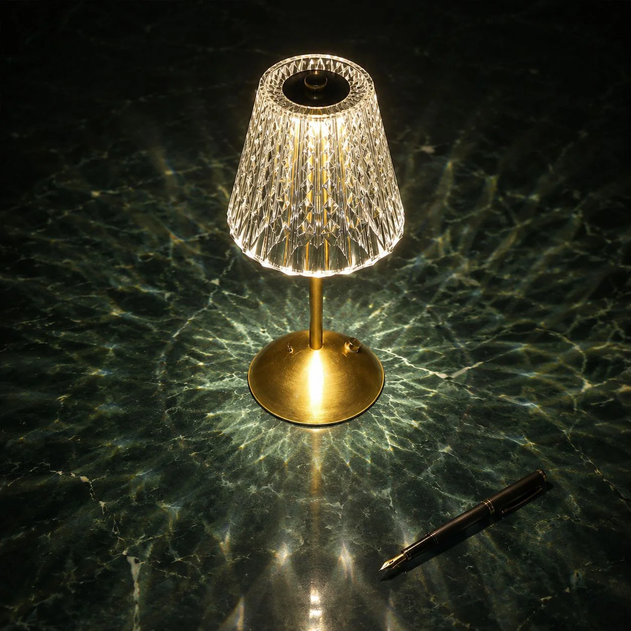 Retro Crystal LED Desk Lamp
