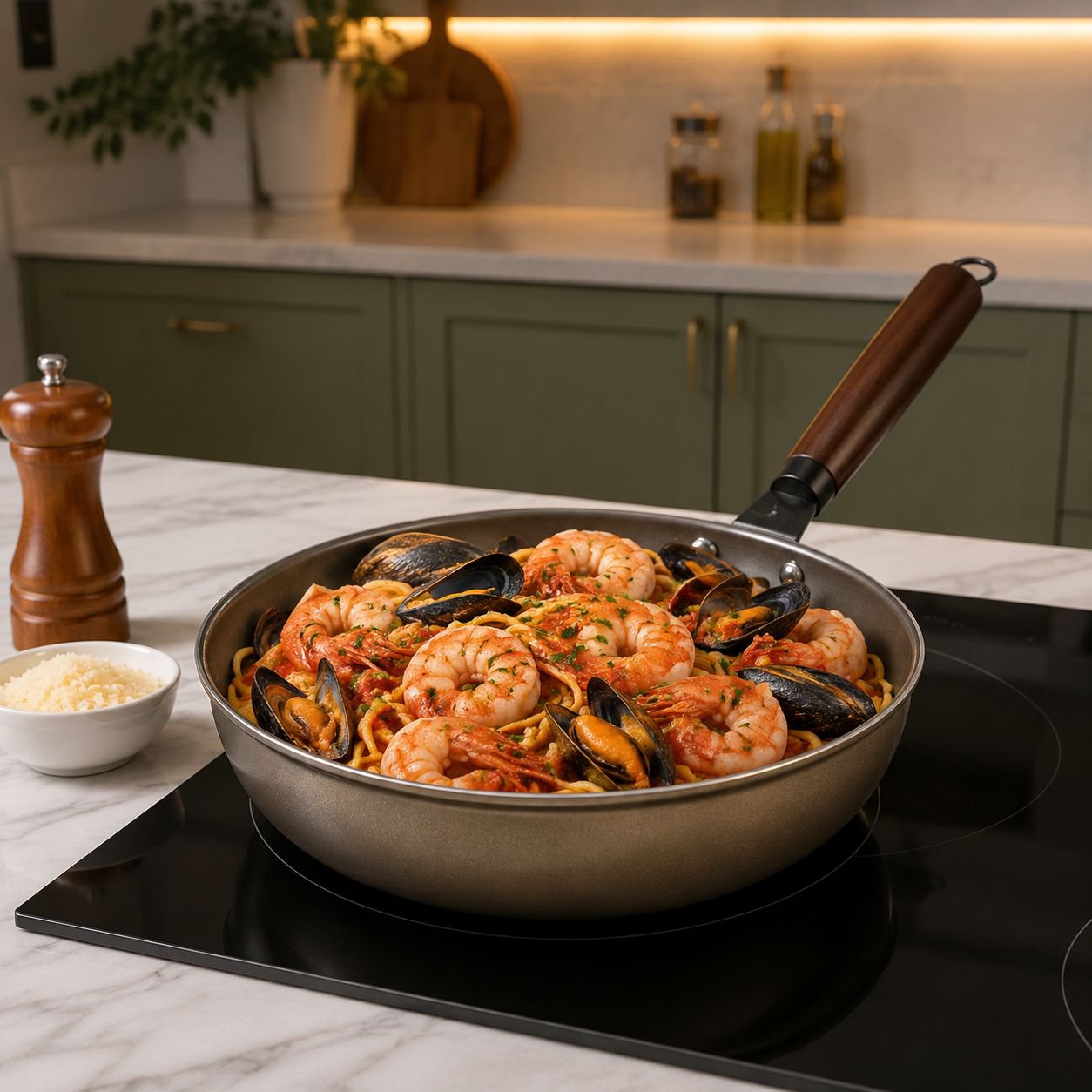 Energy-saving Royalstar Frying Pan with ergonomic handle