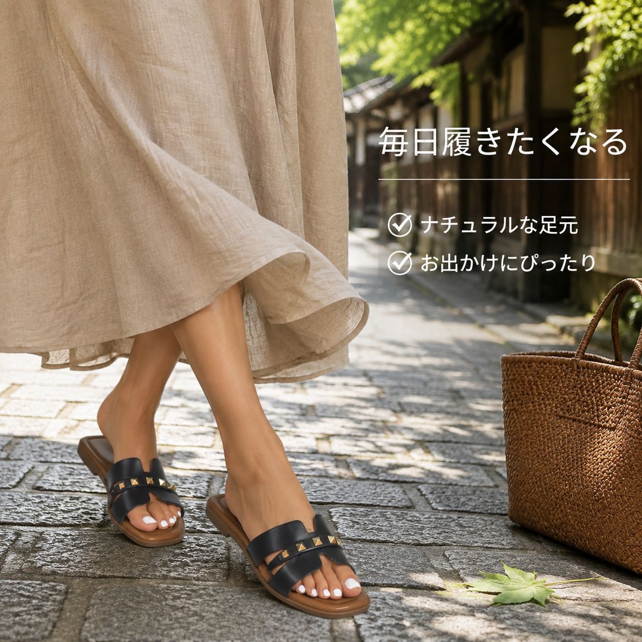SNSで話題のレディースフラットサンダル夏新作