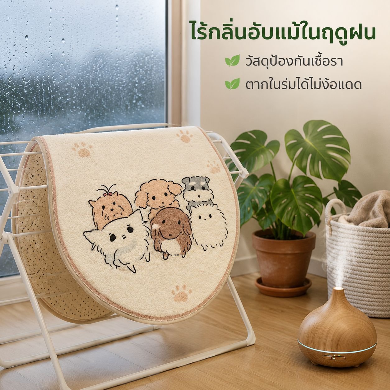 พรมขนเทียมลายการ์ตูนทรงกลม กันลื่น สำหรับห้องนอน ห้องรับแขก ห้องอ่านหนังสือ สไตล์สาวน้อย