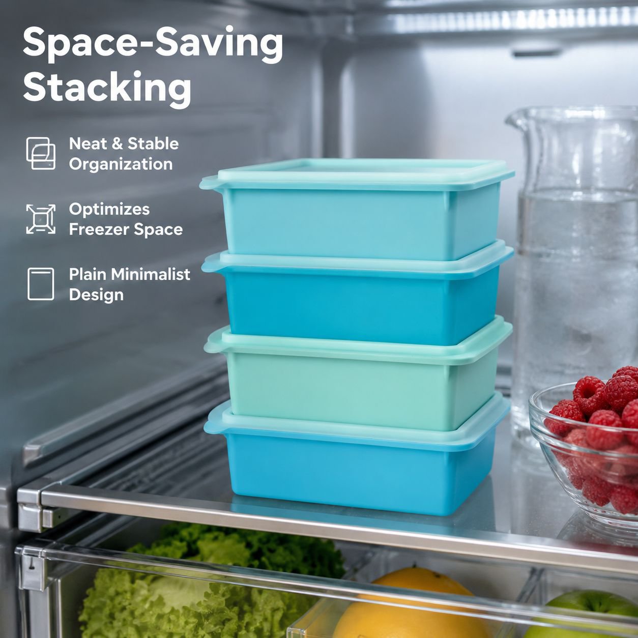 Silicone freezer food storage containers