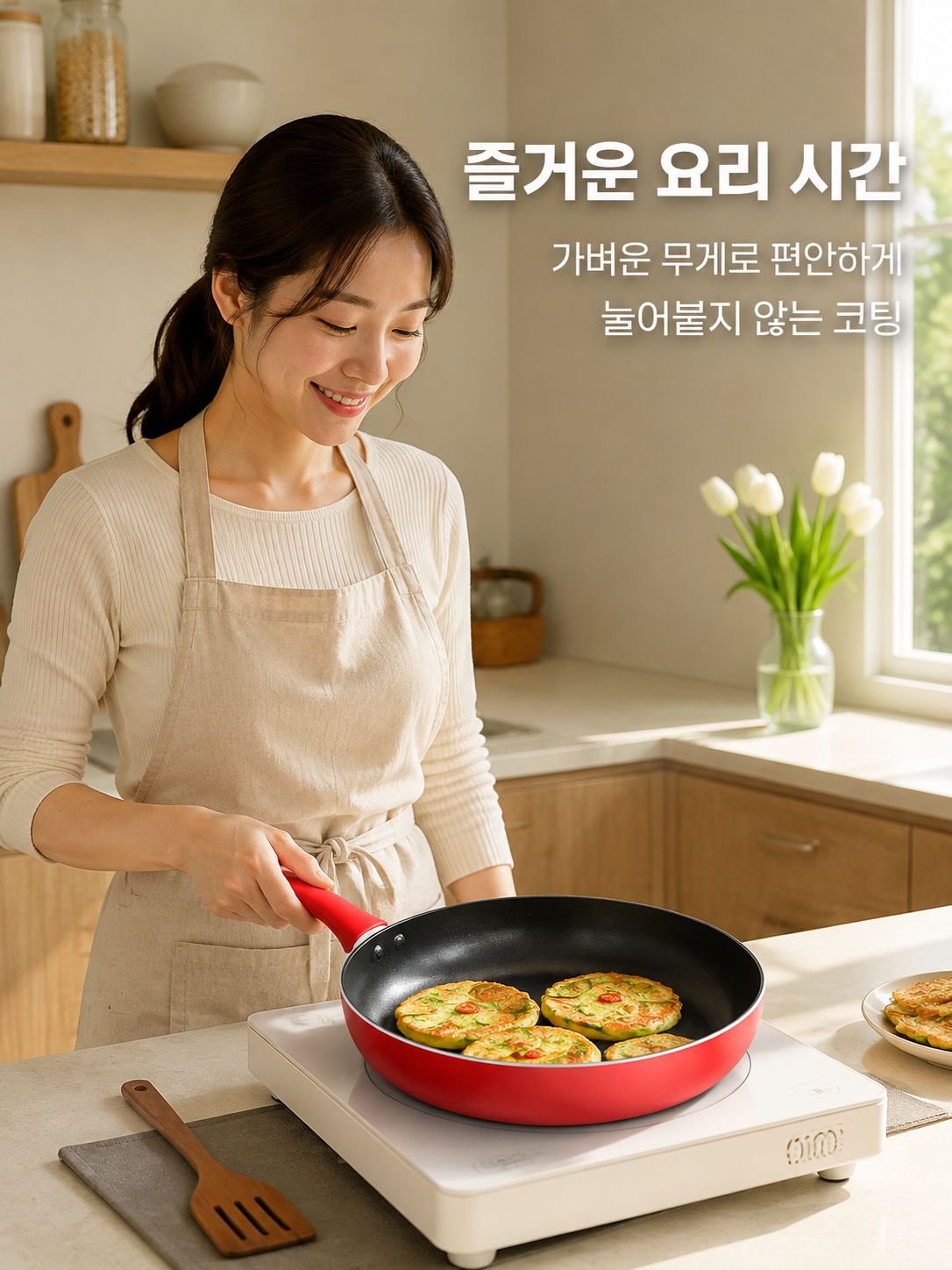 레드 논스틱 프라이팬 다양한 사이즈