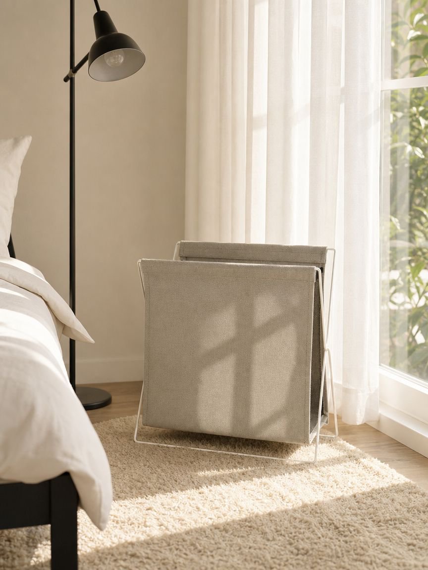 Spacious fabric laundry basket for families
