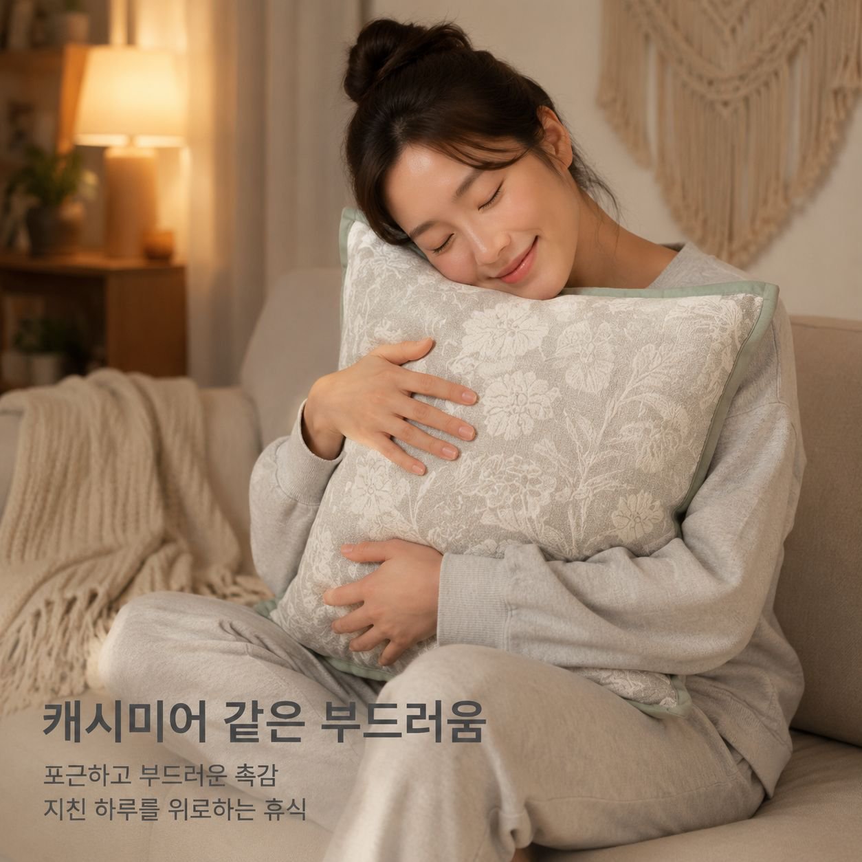 심플한 사각형 셰닐 소파 쿠션