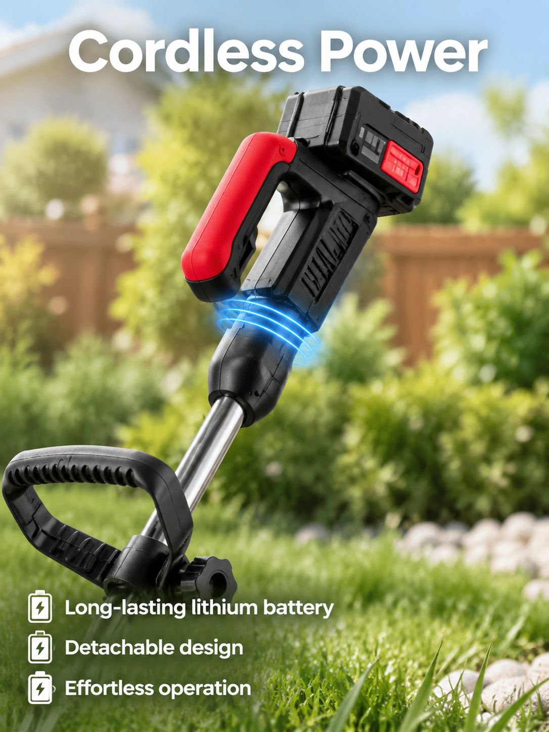 Home Cordless Telescopic Lithium Battery Grass Cutter Small Handheld Lawn Trimmer