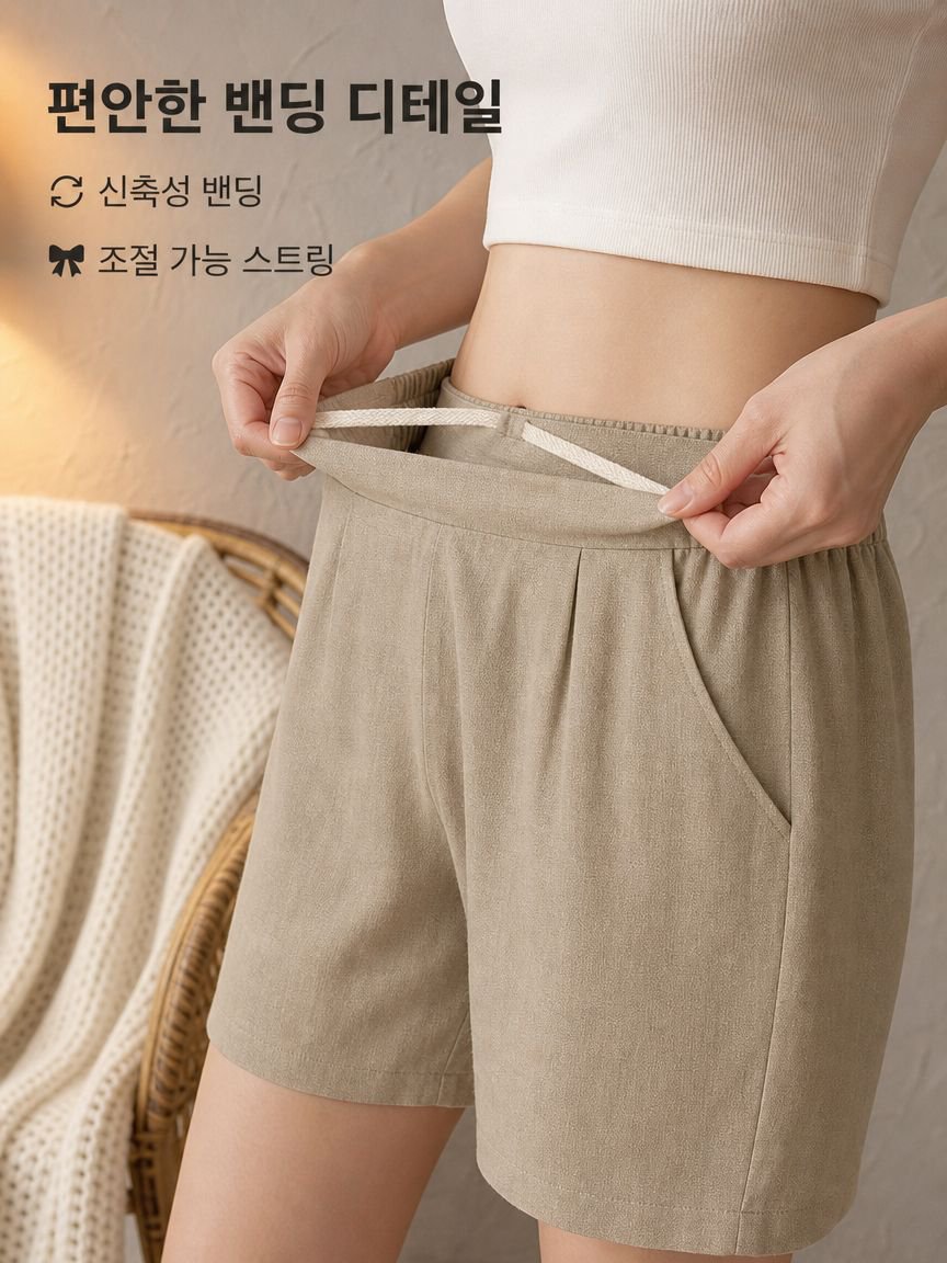 여름 새로운 스타일의 플랙스 쇼츠 여성용 식 캐주얼 바지 면리넨 와이드 팬츠 예술적인 다양한 스트레이트 핫팬츠