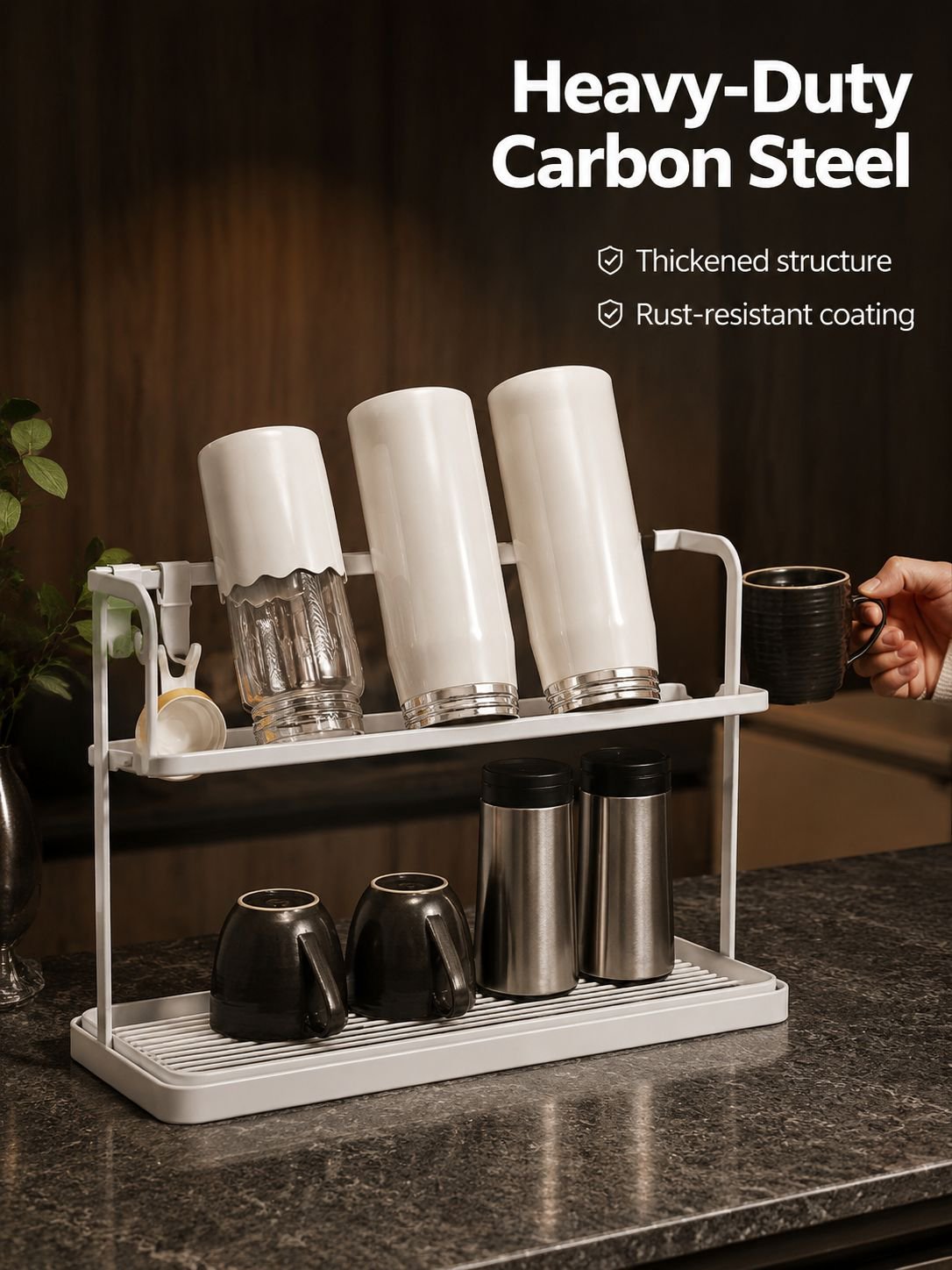Double-layer water-cutting cup holder